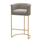 Nordic Design Upholstered Bar Stools for Home Use Luxury Low Back Round Stools Grey 1 Piece Clearhalo 'Bar Furniture' 'Bar Stools' 'bar_stools' 'furn' 'furn_bar_stools' 'Furniture' 'furniture_bar_stools' 'Kitchen & Dining Furniture' 4850502