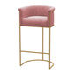 Nordic Design Upholstered Bar Stools for Home Use Luxury Low Back Round Stools Pink 1 Piece Clearhalo 'Bar Furniture' 'Bar Stools' 'bar_stools' 'furn' 'furn_bar_stools' 'Furniture' 'furniture_bar_stools' 'Kitchen & Dining Furniture' 4850504