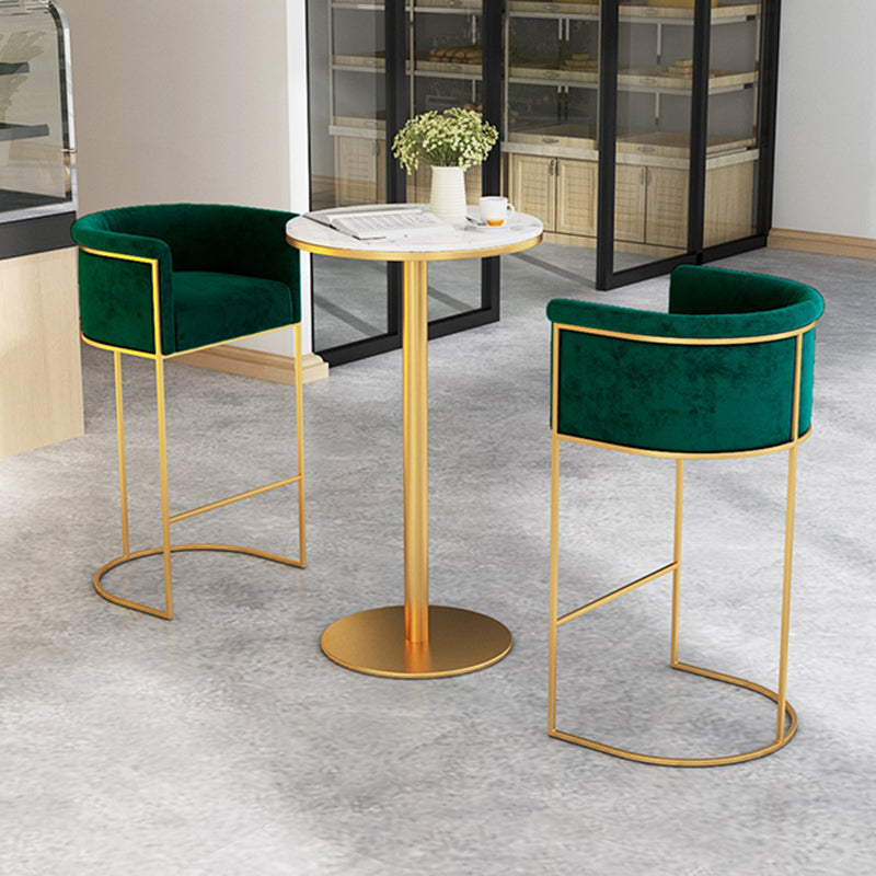 Nordic Design Upholstered Bar Stools for Home Use Luxury Low Back Round Stools Clearhalo 'Bar Furniture' 'Bar Stools' 'bar_stools' 'furn' 'furn_bar_stools' 'Furniture' 'furniture_bar_stools' 'Kitchen & Dining Furniture' 4850507