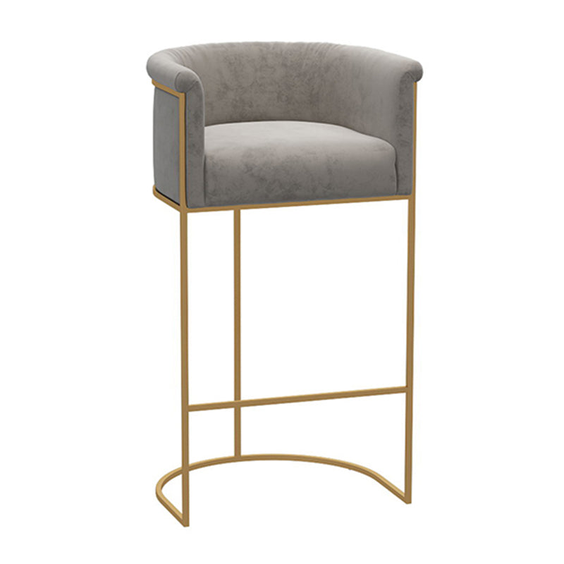Nordic Design Upholstered Bar Stools for Home Use Luxury Low Back Round Stools Clearhalo 'Bar Furniture' 'Bar Stools' 'bar_stools' 'furn' 'furn_bar_stools' 'Furniture' 'furniture_bar_stools' 'Kitchen & Dining Furniture' 4850508