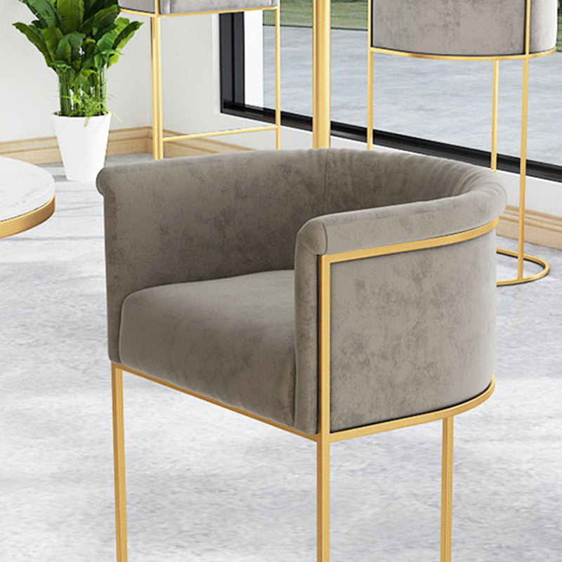 Nordic Design Upholstered Bar Stools for Home Use Luxury Low Back Round Stools Clearhalo 'Bar Furniture' 'Bar Stools' 'bar_stools' 'furn' 'furn_bar_stools' 'Furniture' 'furniture_bar_stools' 'Kitchen & Dining Furniture' 4850510