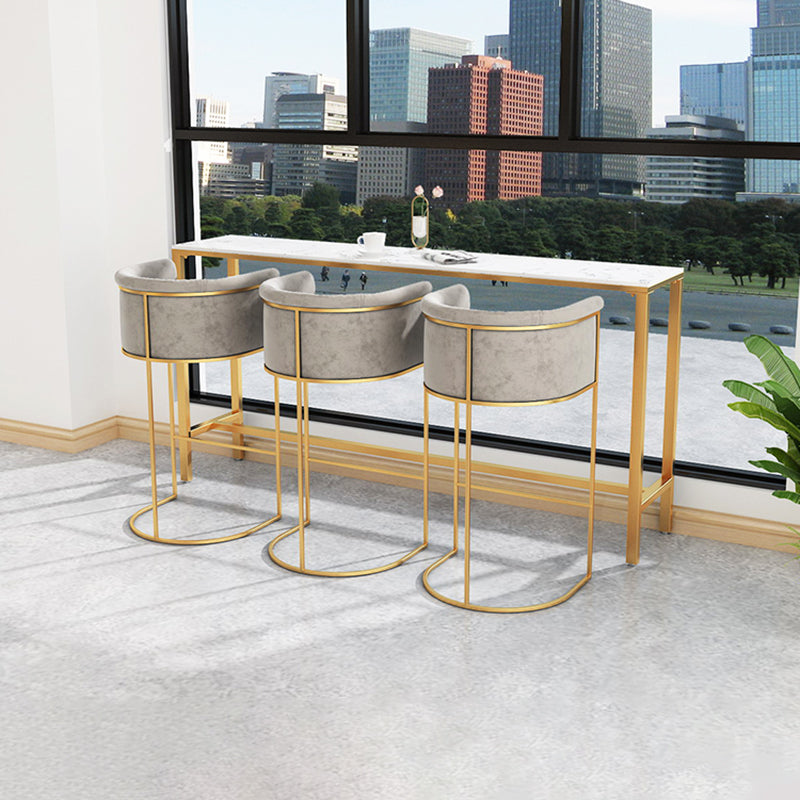 Nordic Design Upholstered Bar Stools for Home Use Luxury Low Back Round Stools Clearhalo 'Bar Furniture' 'Bar Stools' 'bar_stools' 'furn' 'furn_bar_stools' 'Furniture' 'furniture_bar_stools' 'Kitchen & Dining Furniture' 4850513