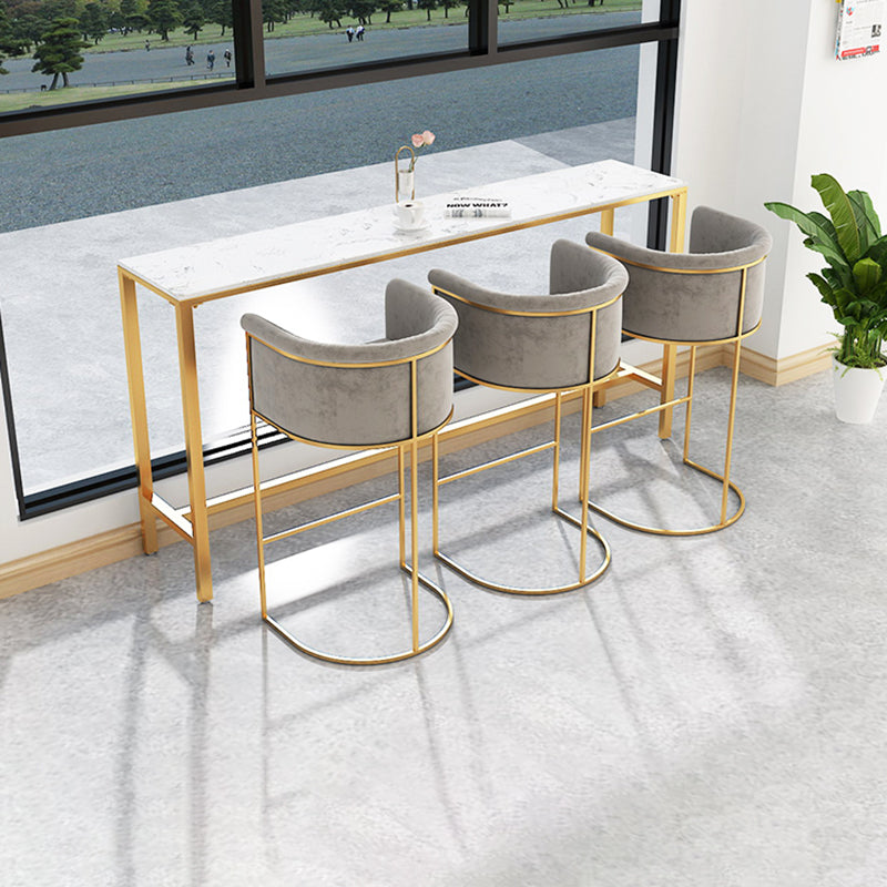 Nordic Design Upholstered Bar Stools for Home Use Luxury Low Back Round Stools Clearhalo 'Bar Furniture' 'Bar Stools' 'bar_stools' 'furn' 'furn_bar_stools' 'Furniture' 'furniture_bar_stools' 'Kitchen & Dining Furniture' 4850514