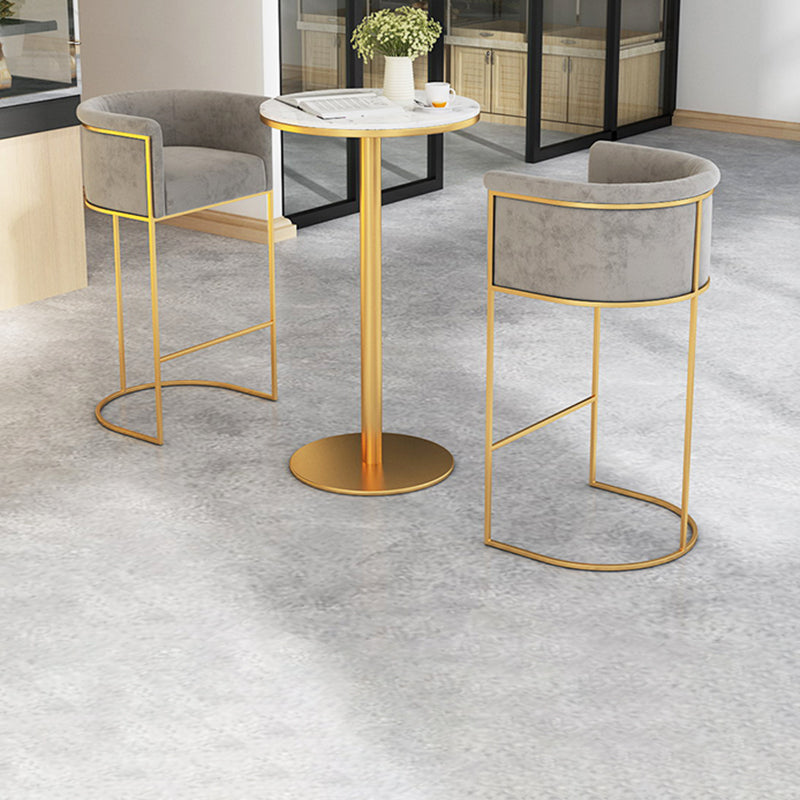Nordic Design Upholstered Bar Stools for Home Use Luxury Low Back Round Stools Clearhalo 'Bar Furniture' 'Bar Stools' 'bar_stools' 'furn' 'furn_bar_stools' 'Furniture' 'furniture_bar_stools' 'Kitchen & Dining Furniture' 4850515