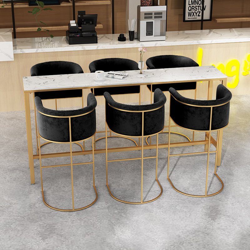Nordic Design Upholstered Bar Stools for Home Use Luxury Low Back Round Stools Clearhalo 'Bar Furniture' 'Bar Stools' 'bar_stools' 'furn' 'furn_bar_stools' 'Furniture' 'furniture_bar_stools' 'Kitchen & Dining Furniture' 4850518