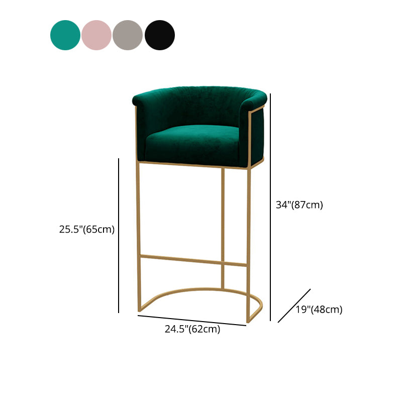 Nordic Design Upholstered Bar Stools for Home Use Luxury Low Back Round Stools Clearhalo 'Bar Furniture' 'Bar Stools' 'bar_stools' 'furn' 'furn_bar_stools' 'Furniture' 'furniture_bar_stools' 'Kitchen & Dining Furniture' 4850519