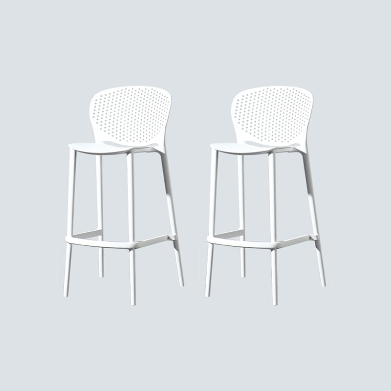 Nordic Style Bar-stool Plastic Counter Bar Stool for Kitchen Bar with Plastic Legs White 2 Piece Set Counter Stool(26"H) Clearhalo 'Bar Furniture' 'Bar Stools' 'bar_stools' 'furn' 'furn_bar_stools' 'Furniture' 'furniture_bar_stools' 'Kitchen & Dining Furniture' 4850522