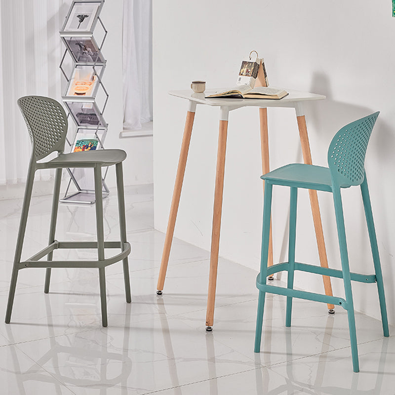 Nordic Style Bar-stool Plastic Counter Bar Stool for Kitchen Bar with Plastic Legs Clearhalo 'Bar Furniture' 'Bar Stools' 'bar_stools' 'furn' 'furn_bar_stools' 'Furniture' 'furniture_bar_stools' 'Kitchen & Dining Furniture' 4850523
