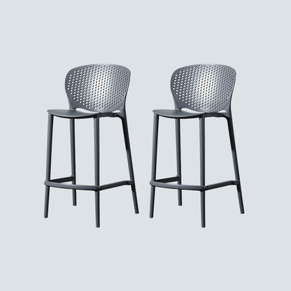 Nordic Style Bar-stool Plastic Counter Bar Stool for Kitchen Bar with Plastic Legs Black-Gray 2 Piece Set Counter Stool(26"H) Clearhalo 'Bar Furniture' 'Bar Stools' 'bar_stools' 'furn' 'furn_bar_stools' 'Furniture' 'furniture_bar_stools' 'Kitchen & Dining Furniture' 4850527