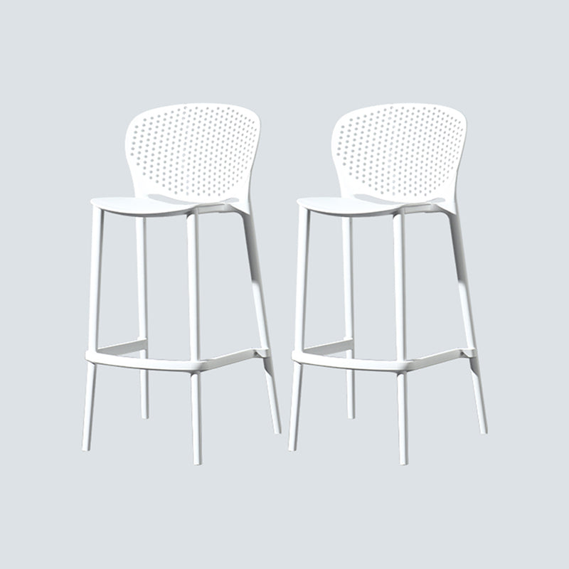 Nordic Style Bar-stool Plastic Counter Bar Stool for Kitchen Bar with Plastic Legs White 2 Piece Set Bar Stool(30"H) Clearhalo 'Bar Furniture' 'Bar Stools' 'bar_stools' 'furn' 'furn_bar_stools' 'Furniture' 'furniture_bar_stools' 'Kitchen & Dining Furniture' 4850529