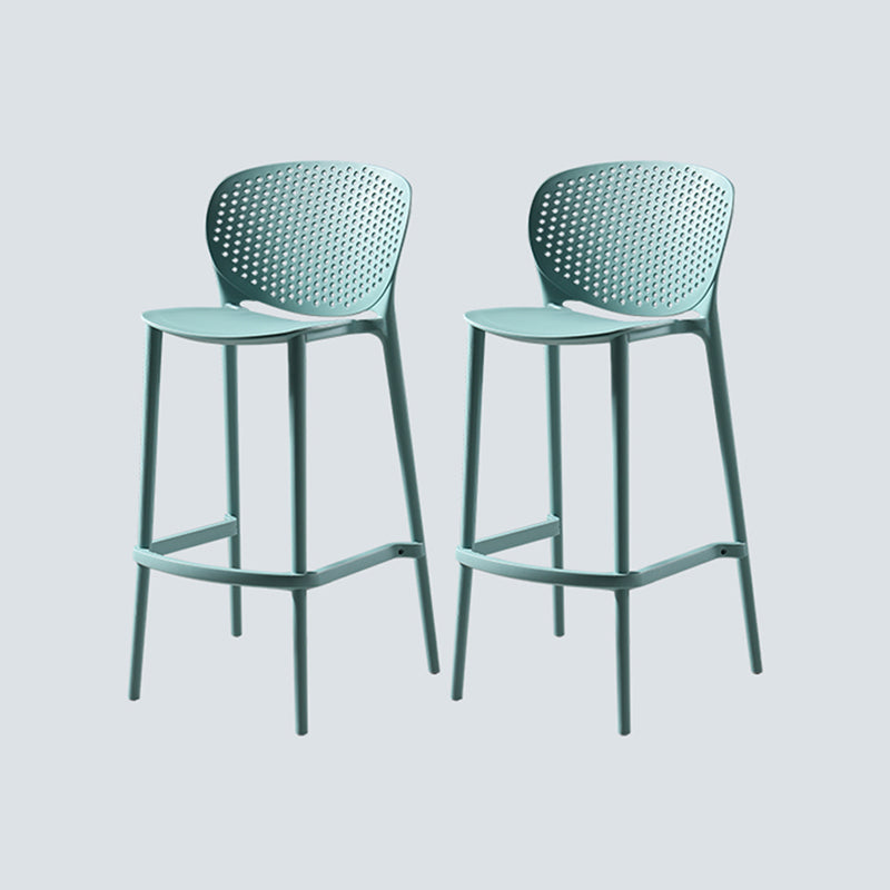 Nordic Style Bar-stool Plastic Counter Bar Stool for Kitchen Bar with Plastic Legs Blue 2 Piece Set Bar Stool(30"H) Clearhalo 'Bar Furniture' 'Bar Stools' 'bar_stools' 'furn' 'furn_bar_stools' 'Furniture' 'furniture_bar_stools' 'Kitchen & Dining Furniture' 4850533
