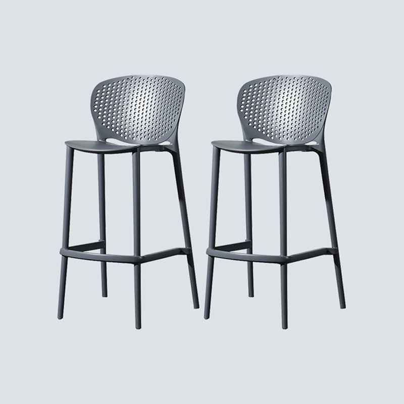 Nordic Style Bar-stool Plastic Counter Bar Stool for Kitchen Bar with Plastic Legs Black-Gray 2 Piece Set Bar Stool(30"H) Clearhalo 'Bar Furniture' 'Bar Stools' 'bar_stools' 'furn' 'furn_bar_stools' 'Furniture' 'furniture_bar_stools' 'Kitchen & Dining Furniture' 4850535