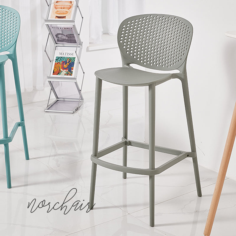 Nordic Style Bar-stool Plastic Counter Bar Stool for Kitchen Bar with Plastic Legs Clearhalo 'Bar Furniture' 'Bar Stools' 'bar_stools' 'furn' 'furn_bar_stools' 'Furniture' 'furniture_bar_stools' 'Kitchen & Dining Furniture' 4850541