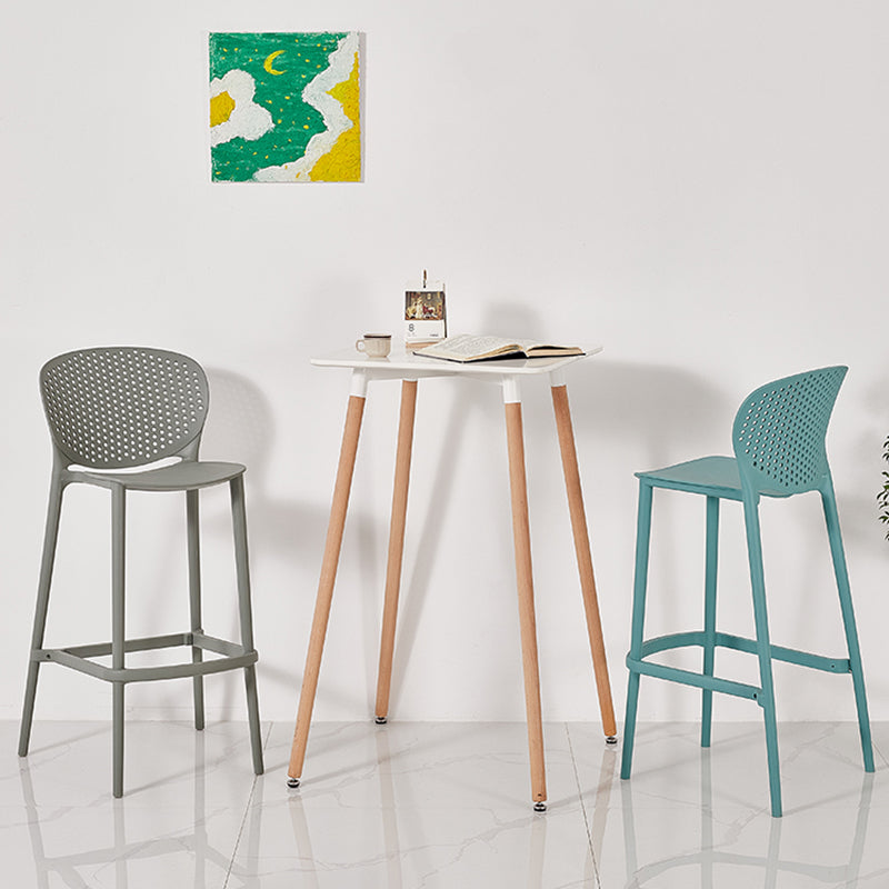 Nordic Style Bar-stool Plastic Counter Bar Stool for Kitchen Bar with Plastic Legs Clearhalo 'Bar Furniture' 'Bar Stools' 'bar_stools' 'furn' 'furn_bar_stools' 'Furniture' 'furniture_bar_stools' 'Kitchen & Dining Furniture' 4850542