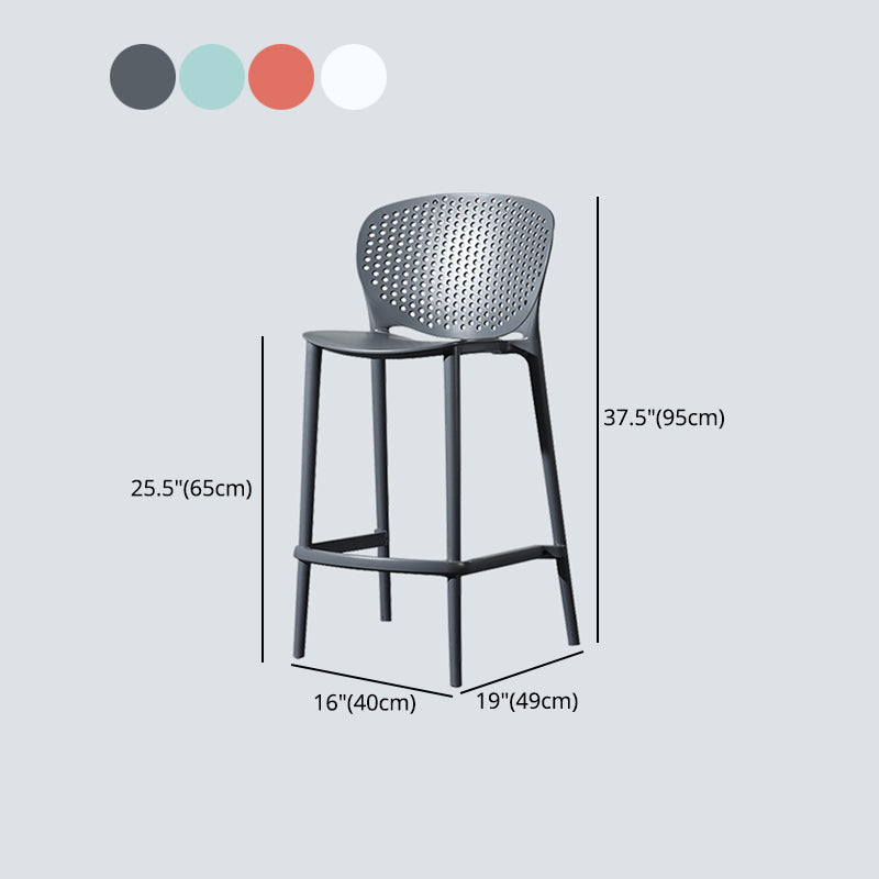 Nordic Style Bar-stool Plastic Counter Bar Stool for Kitchen Bar with Plastic Legs Clearhalo 'Bar Furniture' 'Bar Stools' 'bar_stools' 'furn' 'furn_bar_stools' 'Furniture' 'furniture_bar_stools' 'Kitchen & Dining Furniture' 4850545