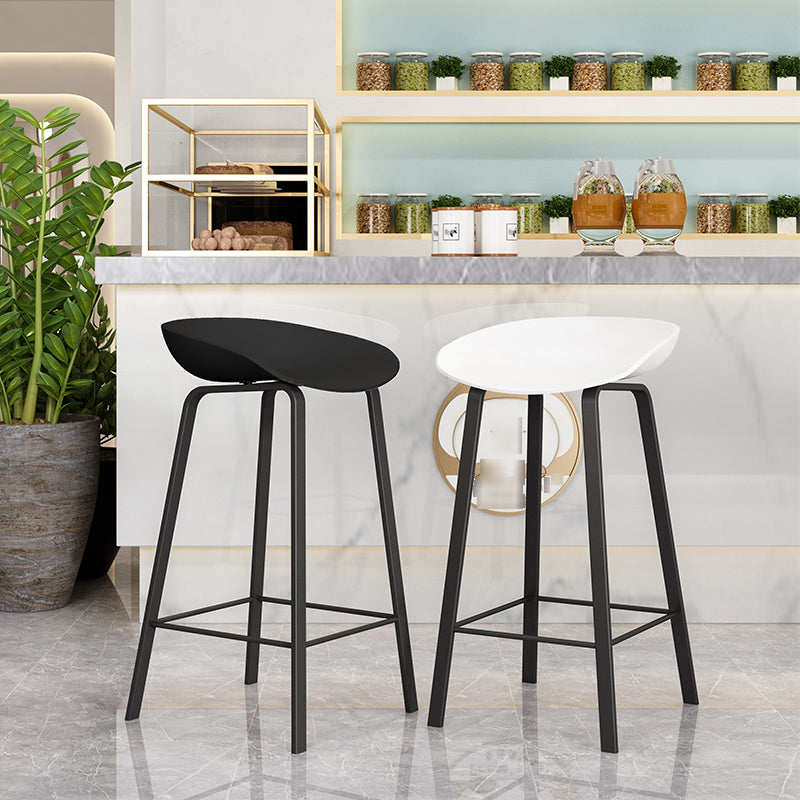 Nordic Design Bucket Low Back Stools for Home Plastic Counter Stool with Metal Legs Clearhalo 'Bar Furniture' 'Bar Stools' 'bar_stools' 'furn' 'furn_bar_stools' 'Furniture' 'furniture_bar_stools' 'Kitchen & Dining Furniture' 4850546