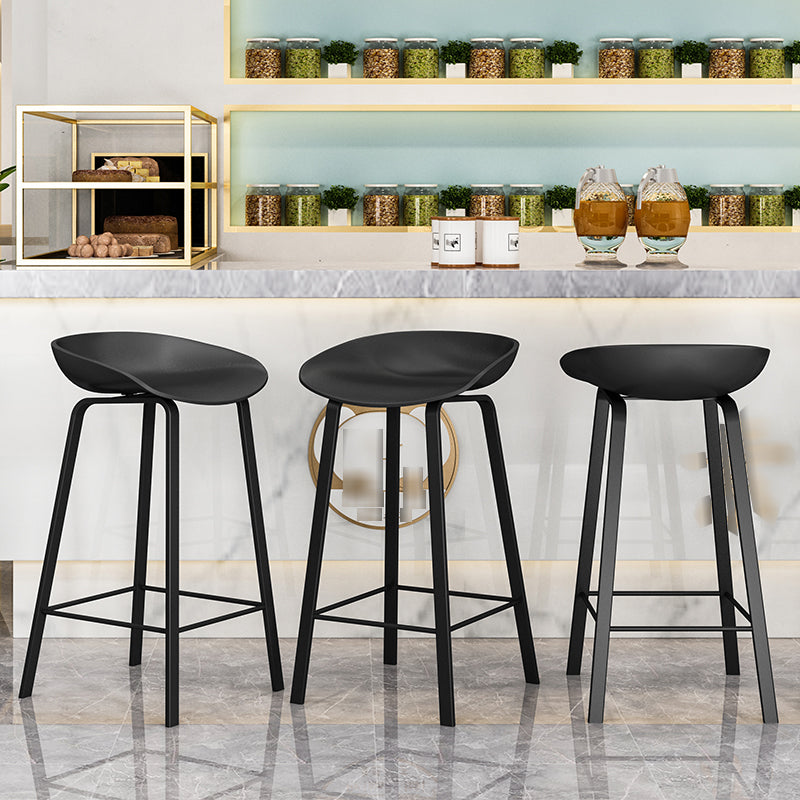 Nordic Design Bucket Low Back Stools for Home Plastic Counter Stool with Metal Legs Clearhalo 'Bar Furniture' 'Bar Stools' 'bar_stools' 'furn' 'furn_bar_stools' 'Furniture' 'furniture_bar_stools' 'Kitchen & Dining Furniture' 4850548