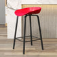 Nordic Design Bucket Low Back Stools for Home Plastic Counter Stool with Metal Legs Red 1 Piece Clearhalo 'Bar Furniture' 'Bar Stools' 'bar_stools' 'furn' 'furn_bar_stools' 'Furniture' 'furniture_bar_stools' 'Kitchen & Dining Furniture' 4850553