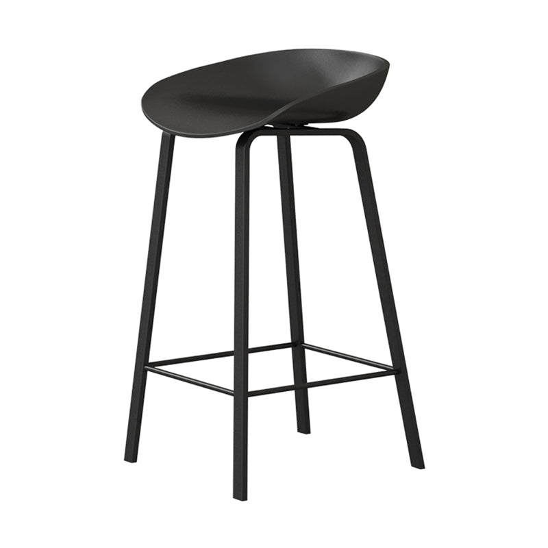 Nordic Design Bucket Low Back Stools for Home Plastic Counter Stool with Metal Legs Clearhalo 'Bar Furniture' 'Bar Stools' 'bar_stools' 'furn' 'furn_bar_stools' 'Furniture' 'furniture_bar_stools' 'Kitchen & Dining Furniture' 4850554