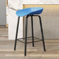 Nordic Design Bucket Low Back Stools for Home Plastic Counter Stool with Metal Legs Blue 1 Piece Clearhalo 'Bar Furniture' 'Bar Stools' 'bar_stools' 'furn' 'furn_bar_stools' 'Furniture' 'furniture_bar_stools' 'Kitchen & Dining Furniture' 4850557