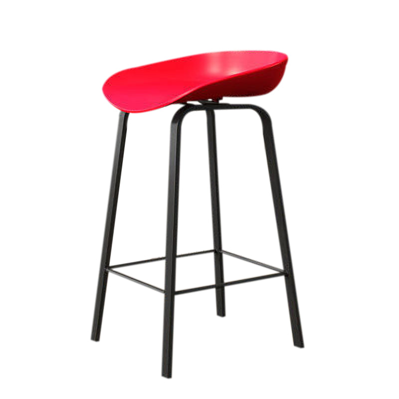 Nordic Design Bucket Low Back Stools for Home Plastic Counter Stool with Metal Legs Clearhalo 'Bar Furniture' 'Bar Stools' 'bar_stools' 'furn' 'furn_bar_stools' 'Furniture' 'furniture_bar_stools' 'Kitchen & Dining Furniture' 4850563
