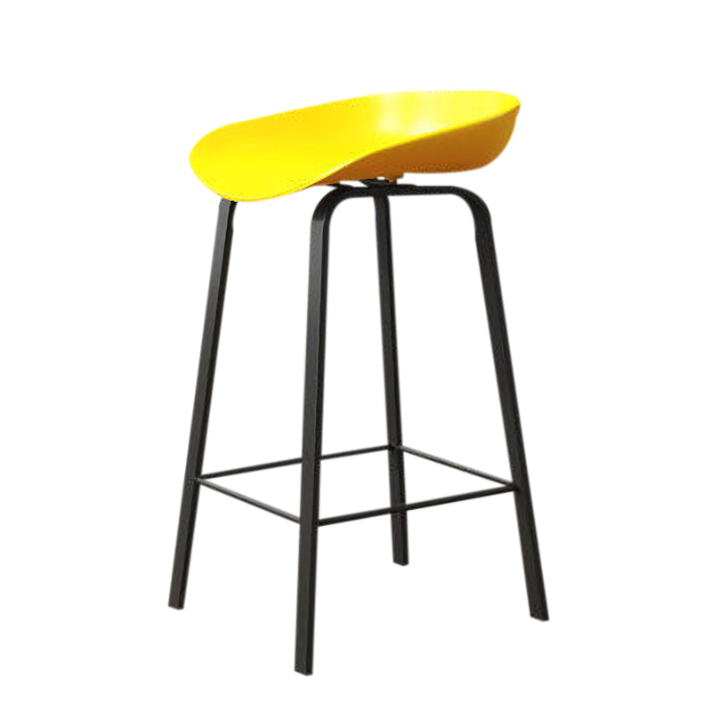 Nordic Design Bucket Low Back Stools for Home Plastic Counter Stool with Metal Legs Clearhalo 'Bar Furniture' 'Bar Stools' 'bar_stools' 'furn' 'furn_bar_stools' 'Furniture' 'furniture_bar_stools' 'Kitchen & Dining Furniture' 4850564