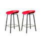 Nordic Design Bucket Low Back Stools for Home Plastic Counter Stool with Metal Legs Red 2 Piece Set Clearhalo 'Bar Furniture' 'Bar Stools' 'bar_stools' 'furn' 'furn_bar_stools' 'Furniture' 'furniture_bar_stools' 'Kitchen & Dining Furniture' 4850565