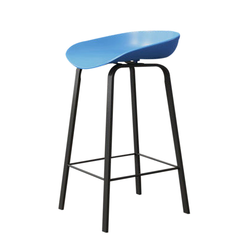 Nordic Design Bucket Low Back Stools for Home Plastic Counter Stool with Metal Legs Clearhalo 'Bar Furniture' 'Bar Stools' 'bar_stools' 'furn' 'furn_bar_stools' 'Furniture' 'furniture_bar_stools' 'Kitchen & Dining Furniture' 4850566