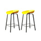 Nordic Design Bucket Low Back Stools for Home Plastic Counter Stool with Metal Legs Yellow 2 Piece Set Clearhalo 'Bar Furniture' 'Bar Stools' 'bar_stools' 'furn' 'furn_bar_stools' 'Furniture' 'furniture_bar_stools' 'Kitchen & Dining Furniture' 4850567