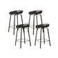 Nordic Design Bucket Low Back Stools for Home Plastic Counter Stool with Metal Legs Black 4 Piece Set Clearhalo 'Bar Furniture' 'Bar Stools' 'bar_stools' 'furn' 'furn_bar_stools' 'Furniture' 'furniture_bar_stools' 'Kitchen & Dining Furniture' 4850571