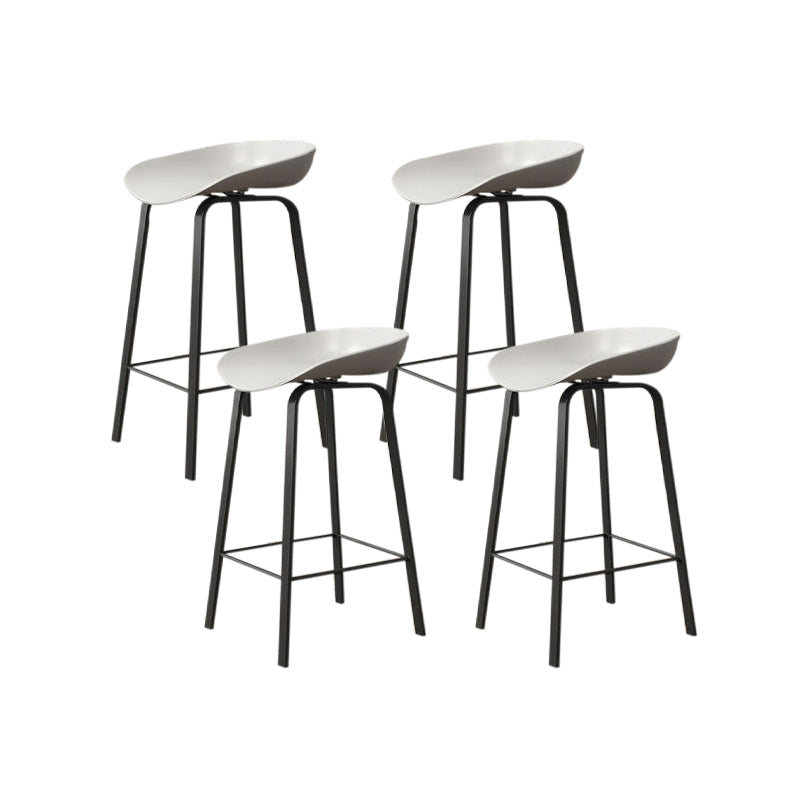 Nordic Design Bucket Low Back Stools for Home Plastic Counter Stool with Metal Legs Grey 4 Piece Set Clearhalo 'Bar Furniture' 'Bar Stools' 'bar_stools' 'furn' 'furn_bar_stools' 'Furniture' 'furniture_bar_stools' 'Kitchen & Dining Furniture' 4850572
