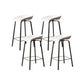 Nordic Design Bucket Low Back Stools for Home Plastic Counter Stool with Metal Legs White 4 Piece Set Clearhalo 'Bar Furniture' 'Bar Stools' 'bar_stools' 'furn' 'furn_bar_stools' 'Furniture' 'furniture_bar_stools' 'Kitchen & Dining Furniture' 4850573