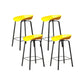 Nordic Design Bucket Low Back Stools for Home Plastic Counter Stool with Metal Legs Yellow 4 Piece Set Clearhalo 'Bar Furniture' 'Bar Stools' 'bar_stools' 'furn' 'furn_bar_stools' 'Furniture' 'furniture_bar_stools' 'Kitchen & Dining Furniture' 4850575