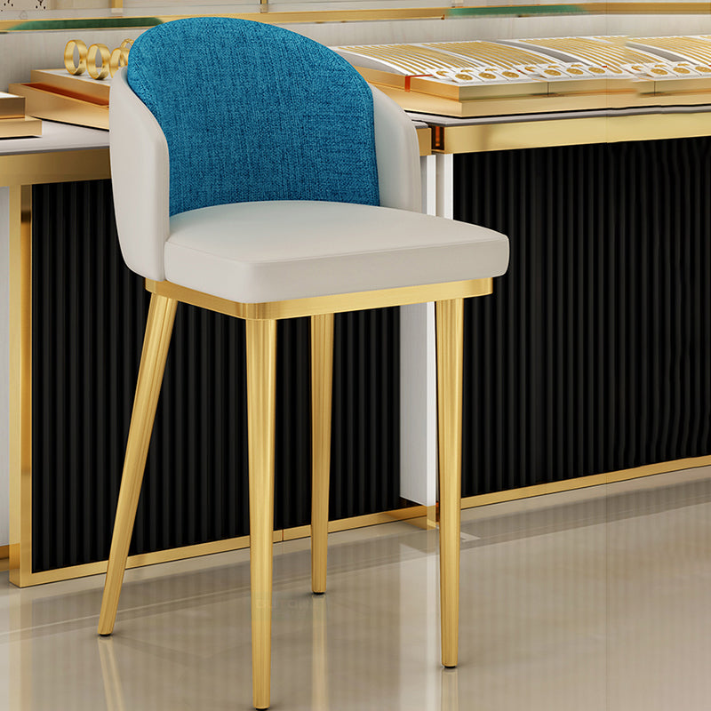 Nordic Design Upholstered Bar Stools for Home Armless Low Back Stools with Cushion Clearhalo 'Bar Furniture' 'Bar Stools' 'bar_stools' 'furn' 'furn_bar_stools' 'Furniture' 'furniture_bar_stools' 'Kitchen & Dining Furniture' 4850582