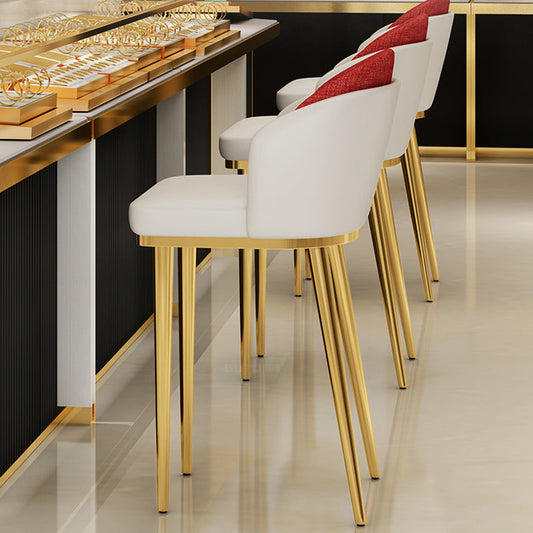 Nordic Design Upholstered Bar Stools for Home Armless Low Back Stools with Cushion Clearhalo 'Bar Furniture' 'Bar Stools' 'bar_stools' 'furn' 'furn_bar_stools' 'Furniture' 'furniture_bar_stools' 'Kitchen & Dining Furniture' 4850583