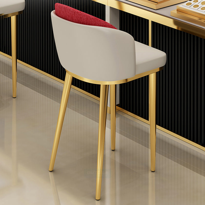 Nordic Design Upholstered Bar Stools for Home Armless Low Back Stools ...