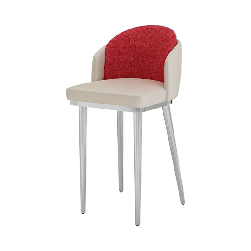 Nordic Design Upholstered Bar Stools for Home Armless Low Back Stools with Cushion Clearhalo 'Bar Furniture' 'Bar Stools' 'bar_stools' 'furn' 'furn_bar_stools' 'Furniture' 'furniture_bar_stools' 'Kitchen & Dining Furniture' 4850587