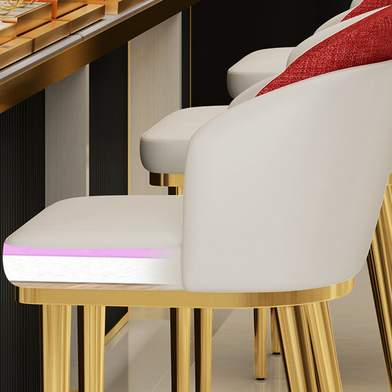 Nordic Design Upholstered Bar Stools for Home Armless Low Back Stools with Cushion Clearhalo 'Bar Furniture' 'Bar Stools' 'bar_stools' 'furn' 'furn_bar_stools' 'Furniture' 'furniture_bar_stools' 'Kitchen & Dining Furniture' 4850589