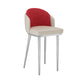 Nordic Design Upholstered Bar Stools for Home Armless Low Back Stools with Cushion Gray-Red Silver 1 Piece Clearhalo 'Bar Furniture' 'Bar Stools' 'bar_stools' 'furn' 'furn_bar_stools' 'Furniture' 'furniture_bar_stools' 'Kitchen & Dining Furniture' 4850594