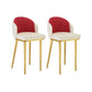 Nordic Design Upholstered Bar Stools for Home Armless Low Back Stools with Cushion White-Red Gold 2 Piece Set Clearhalo 'Bar Furniture' 'Bar Stools' 'bar_stools' 'furn' 'furn_bar_stools' 'Furniture' 'furniture_bar_stools' 'Kitchen & Dining Furniture' 4850597