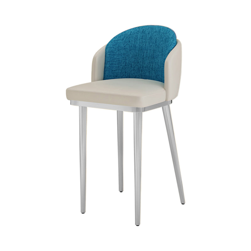 Nordic Design Upholstered Bar Stools for Home Armless Low Back Stools with Cushion Clearhalo 'Bar Furniture' 'Bar Stools' 'bar_stools' 'furn' 'furn_bar_stools' 'Furniture' 'furniture_bar_stools' 'Kitchen & Dining Furniture' 4850598