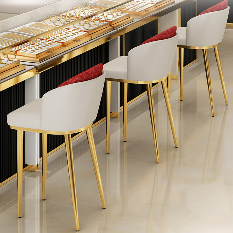 Nordic Design Upholstered Bar Stools for Home Armless Low Back Stools with Cushion Clearhalo 'Bar Furniture' 'Bar Stools' 'bar_stools' 'furn' 'furn_bar_stools' 'Furniture' 'furniture_bar_stools' 'Kitchen & Dining Furniture' 4850607