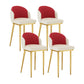 Nordic Design Upholstered Bar Stools for Home Armless Low Back Stools with Cushion White-Red Gold 4 Piece Set Clearhalo 'Bar Furniture' 'Bar Stools' 'bar_stools' 'furn' 'furn_bar_stools' 'Furniture' 'furniture_bar_stools' 'Kitchen & Dining Furniture' 4850611