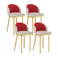 Nordic Design Upholstered Bar Stools for Home Armless Low Back Stools with Cushion Gray-Red Gold 4 Piece Set Clearhalo 'Bar Furniture' 'Bar Stools' 'bar_stools' 'furn' 'furn_bar_stools' 'Furniture' 'furniture_bar_stools' 'Kitchen & Dining Furniture' 4850613