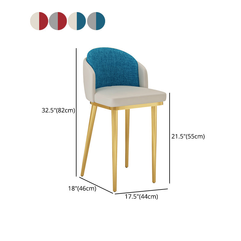 Nordic Design Upholstered Bar Stools for Home Armless Low Back Stools with Cushion Clearhalo 'Bar Furniture' 'Bar Stools' 'bar_stools' 'furn' 'furn_bar_stools' 'Furniture' 'furniture_bar_stools' 'Kitchen & Dining Furniture' 4850619