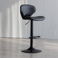 Scandinavian Matte Finish Adjustable Height Swivel Bar Stool Leather Home Stool Black Black 1 Piece Clearhalo 'Bar Furniture' 'Bar Stools' 'bar_stools' 'furn' 'furn_bar_stools' 'Furniture' 'furniture_bar_stools' 'Kitchen & Dining Furniture' 4850621