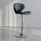 Scandinavian Matte Finish Adjustable Height Swivel Bar Stool Leather Home Stool Black Silver 1 Piece Clearhalo 'Bar Furniture' 'Bar Stools' 'bar_stools' 'furn' 'furn_bar_stools' 'Furniture' 'furniture_bar_stools' 'Kitchen & Dining Furniture' 4850622
