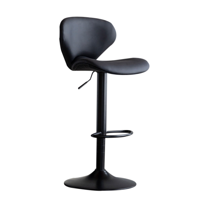 Scandinavian Matte Finish Adjustable Height Swivel Bar Stool Leather Home Stool Clearhalo 'Bar Furniture' 'Bar Stools' 'bar_stools' 'furn' 'furn_bar_stools' 'Furniture' 'furniture_bar_stools' 'Kitchen & Dining Furniture' 4850628