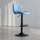 Scandinavian Matte Finish Adjustable Height Swivel Bar Stool Leather Home Stool Blue Black 1 Piece Clearhalo 'Bar Furniture' 'Bar Stools' 'bar_stools' 'furn' 'furn_bar_stools' 'Furniture' 'furniture_bar_stools' 'Kitchen & Dining Furniture' 4850636