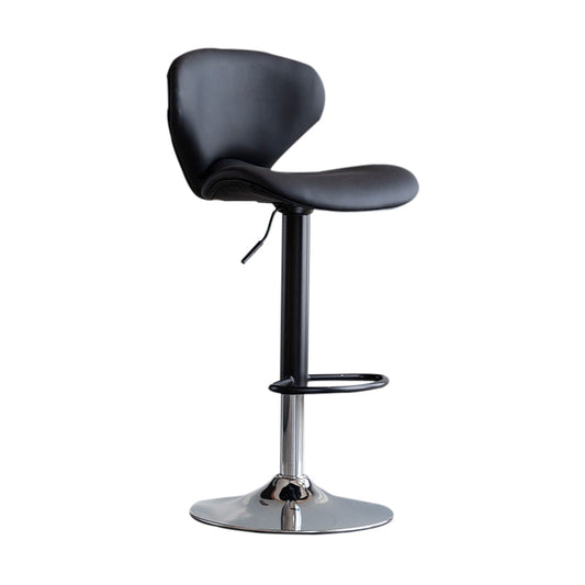 Scandinavian Matte Finish Adjustable Height Swivel Bar Stool Leather Home Stool Clearhalo 'Bar Furniture' 'Bar Stools' 'bar_stools' 'furn' 'furn_bar_stools' 'Furniture' 'furniture_bar_stools' 'Kitchen & Dining Furniture' 4850640
